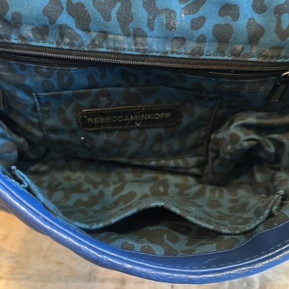 Rebecca Minkoff Large Quilted Leather Affair Bag  Blue Crossbody/Shoulder Bag - Picture 10 of 13